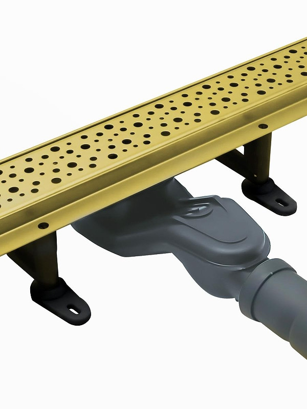 Душевой лоток Cezares Движение (Slider) SLIDER-LD-80-BORO с решеткой цвет Брашированное золото