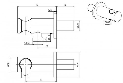 Шланговое подключение Splendy AA215YRLBM цвет Черный матовый