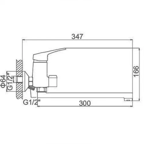 Смеситель для ванны Accoona H50 A7150 Хром
