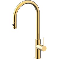 Смеситель для кухни Paulmark Galant Ga213077-SBG Светлое брашированное золото латунь