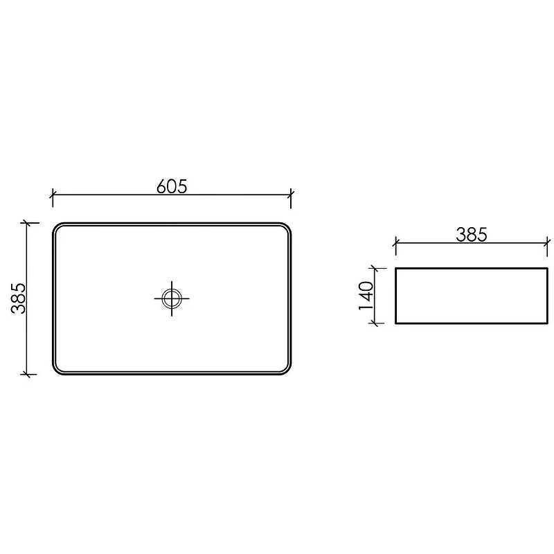 Раковина-чаша Ceramicanova Element 61 CN6065 Белая фарфор накладная