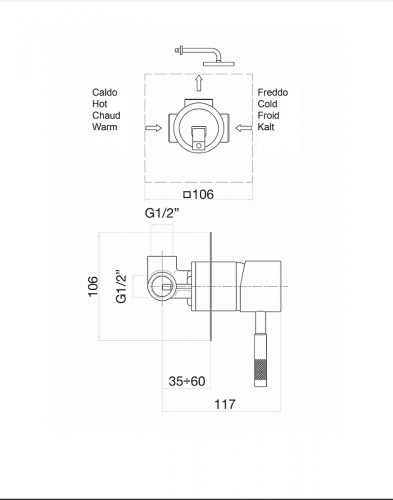 Смеситель для душа Fiore Xenon 44NN7515 Черный встраиваемый