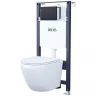 Комплект унитаза с инсталляцией Iddis Basic BASB020i73 с сиденьем Микролифт и Черной матовой клавишей смыва