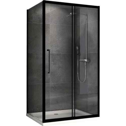 Душевой уголок Abber Schwarzer Diamant 180x75 AG30180BH-S75B профиль Черный стекло прозрачное