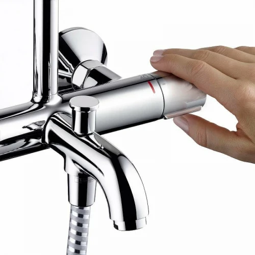 Душевая система Hansgrohe Vernis Blend Showerpipe 26274000 с термостатом Хром латунь на стену