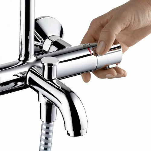 Душевая система Hansgrohe Vernis Blend Showerpipe 26274000 с термостатом Хром латунь на стену