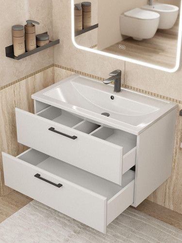 Тумба под раковину Uperwood Foster New 80 TFosterNEW80w подвесная цвет Белый матовый