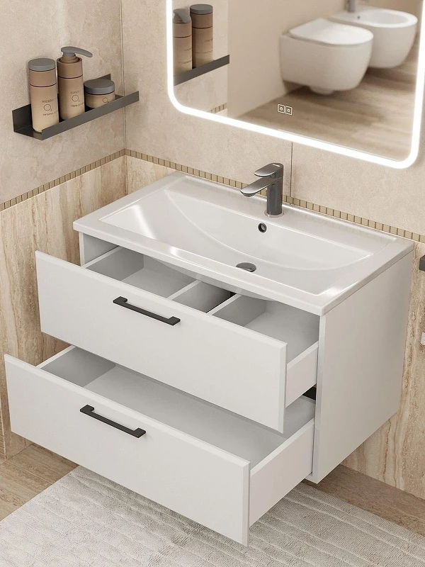 Тумба под раковину Uperwood Foster New 80 TFosterNEW80w подвесная цвет Белый матовый