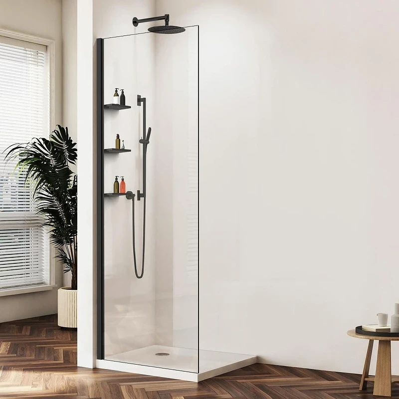 Душевая перегородка Vincea Walk in WS 120 VSW-1HWS120CLB профиль цвет Черный стекло прозрачное