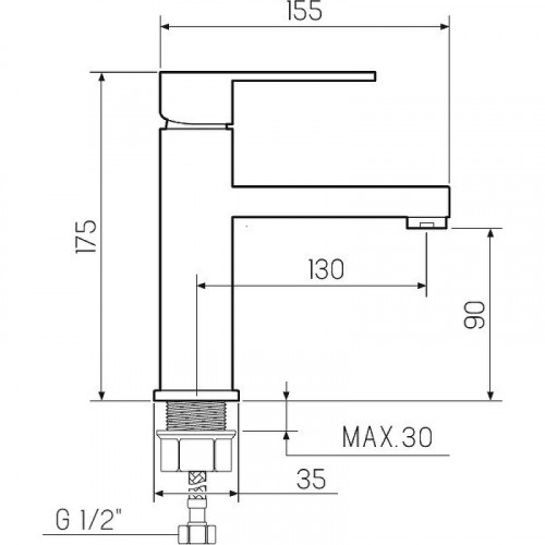 Смеситель для раковины Ростовская Мануфактура Сантехники SL144-001F Хром
