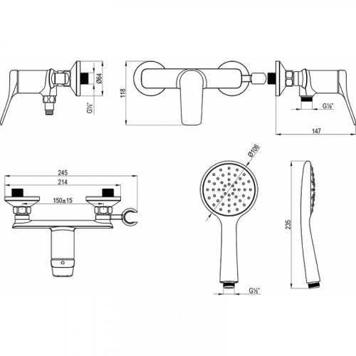 Смеситель для душа Lemark Ortus LM11303C цвет Хром