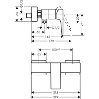 Смеситель для душа Hansgrohe Metropol 32560670 Черный матовый латунь на стену