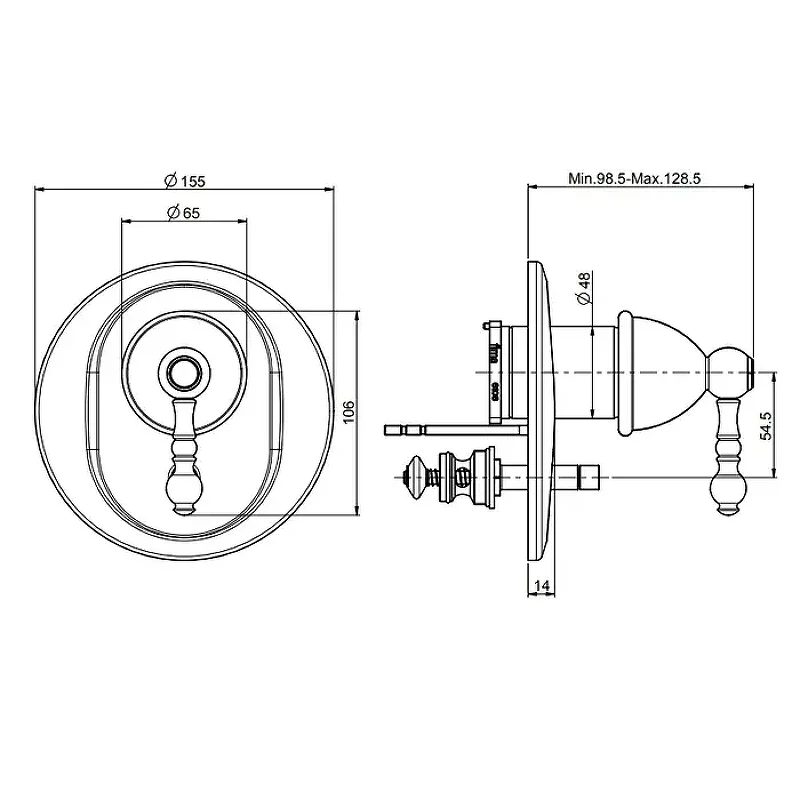 Смеситель для душа Fima Carlo Frattini Elizabeth F5089X2OR цвет Золотой