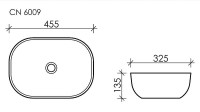 Раковина-чаша Ceramicanova Element 46 CN6009 Белая фарфор накладная
