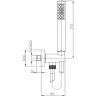 Душевой гарнитур Bossini Zen C12002C.073 Черный матовый латунь на стену