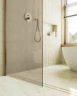 Душевая перегородка Maybah Glass MGD-703-3ш 690x1950 в широком профиле Золото стекло бронзовое матовое