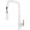 Смеситель для кухни Kaiser Claro 22144-4 Белый матовый Шлифованное золото латунь