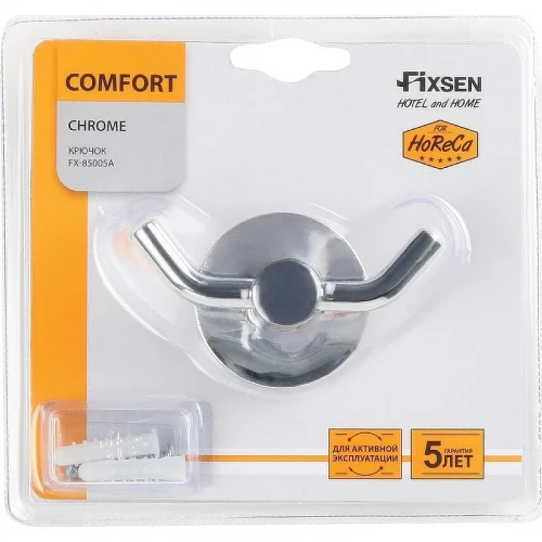 Двойной крючок Fixsen Comfort Chrome FX-85005A Хром