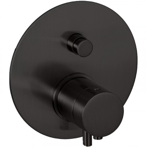Смеситель для душа Remer Minimal Thermo NT09KBCFP с термостатом Черный брашированный хром