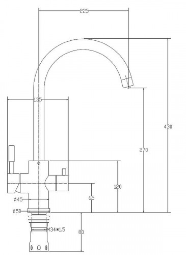 Смеситель для кухни ESKO K22 Никель матовый