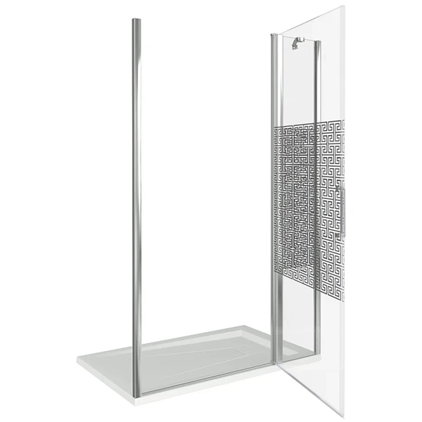 Душевая дверь в нишу Good Door Fantasy WTW-130-F-CH 130 профиль Хром стекло прозрачное с рисунком