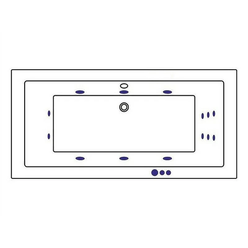 Акриловая ванна Whitecross Savia Duo 170x80 0103.170080.100.SMART.WH с гидромассажем