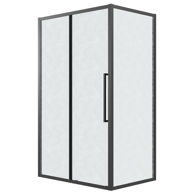 Душевая стенка Grossman Cosmo 100 200.K33.02.100.21.02 профиль Черный матовый стекло шиншилла