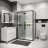 Душевая стенка Grossman Cosmo 100 200.K33.02.100.21.02 профиль Черный матовый стекло шиншилла