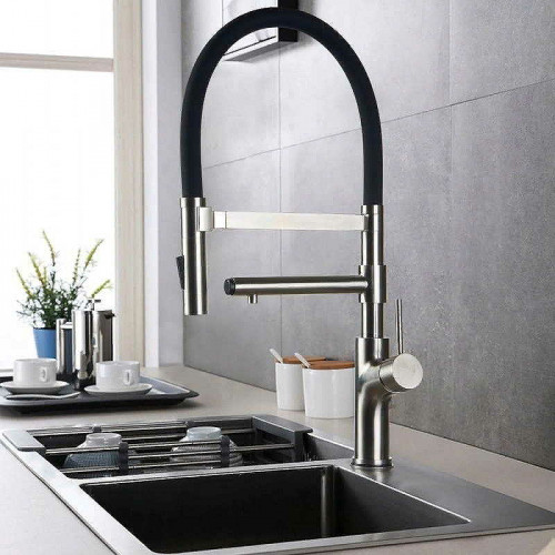 Смеситель для кухни ZorG Inox SZR-1010 Нержавеющая сталь Черный нержавеющая сталь