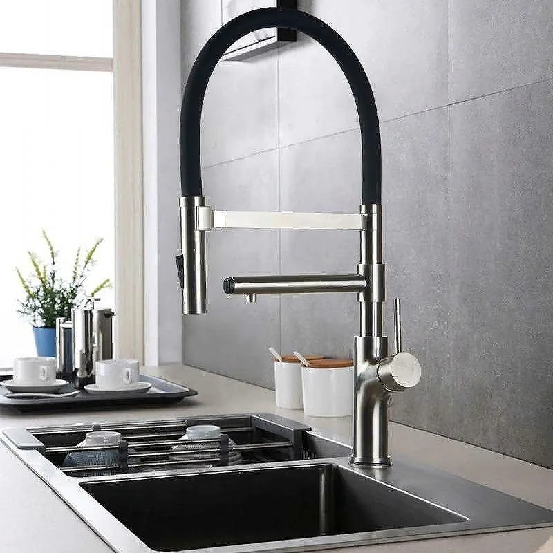 Смеситель для кухни ZorG Inox SZR-1010 Нержавеющая сталь Черный нержавеющая сталь