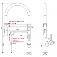 Смеситель для кухни ZorG Inox SZR-1010 Нержавеющая сталь Черный нержавеющая сталь