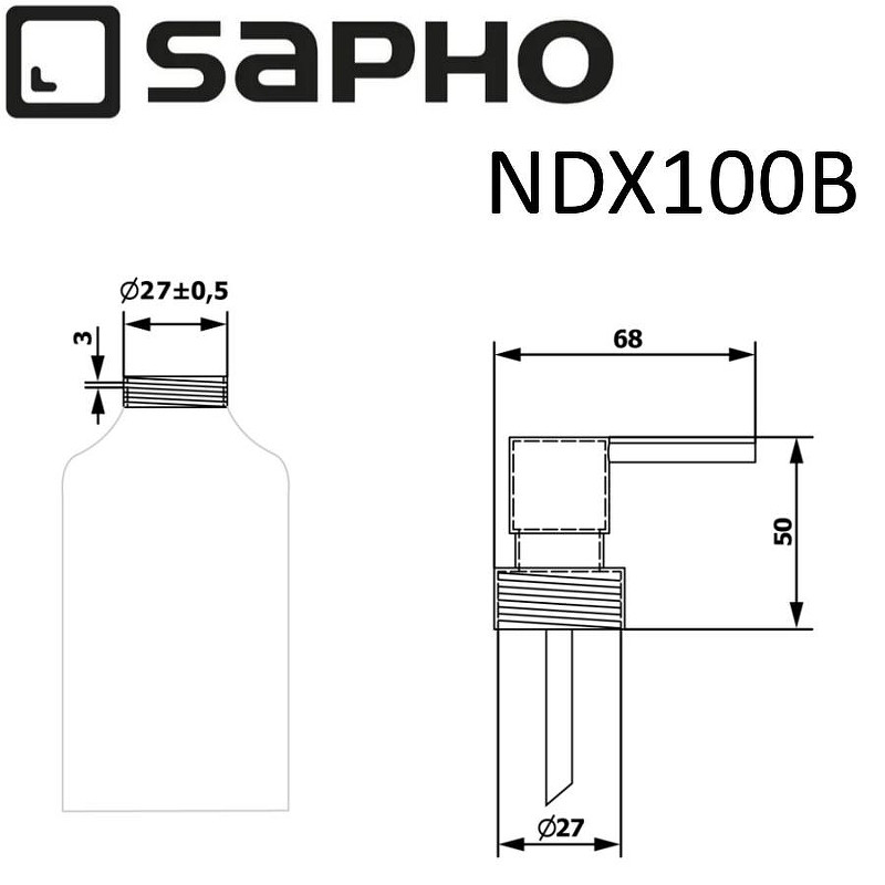 Головка дозатора Sapho X-Round NDX100B цвет Черный