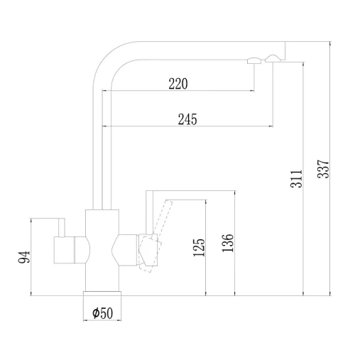 Смеситель для кухни Fmark FS0962Q цвет Графит