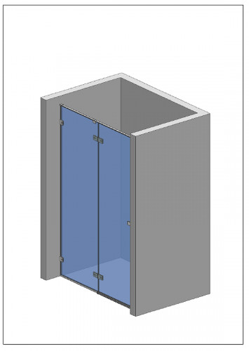 Душевая дверь AQUAme 120 AQM7408-2-12 профиль цвет Черный матовый стекло прозрачное