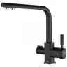 Смеситель для кухни ZorG Steel Hammer SH 909 BLACK CR Черный матовый латунь