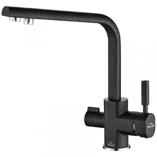 Смеситель для кухни ZorG Steel Hammer SH 909 BLACK CR Черный матовый латунь