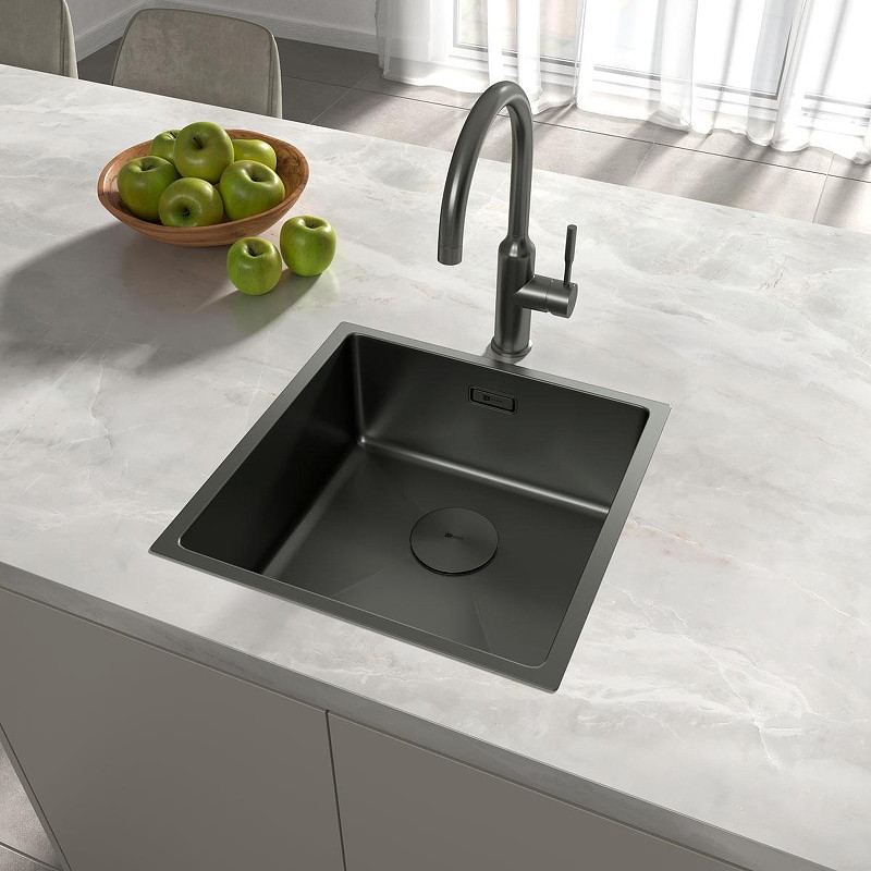 Кухонная мойка Lemark Olanga 440 9936123 цвет Графит
