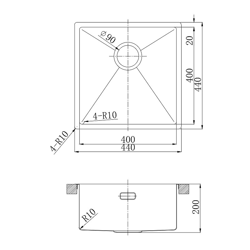 Кухонная мойка Lemark Olanga 440 9936123 цвет Графит
