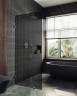 Душевая перегородка Maybah Glass MGD-275-4 890x1950 коннектор стена-стекло Хром глянцевый стекло графитовое