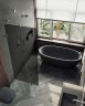 Душевая перегородка Maybah Glass MGD-275-4 890x1950 коннектор стена-стекло Хром глянцевый стекло графитовое