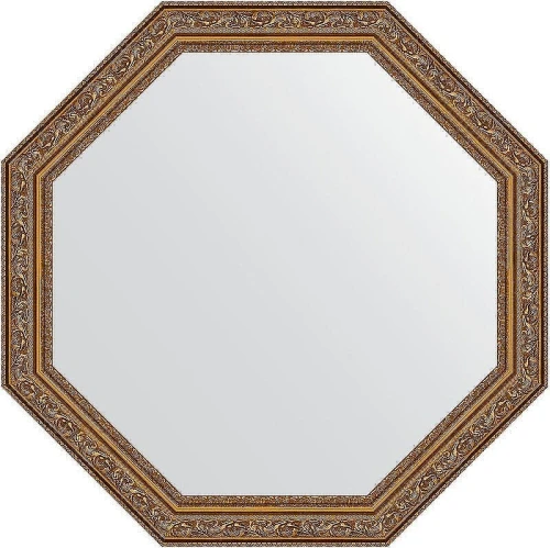 Зеркало Evoform Octagon 60х60 BY 3689 в багетной раме - Виньетка состаренное золото 56