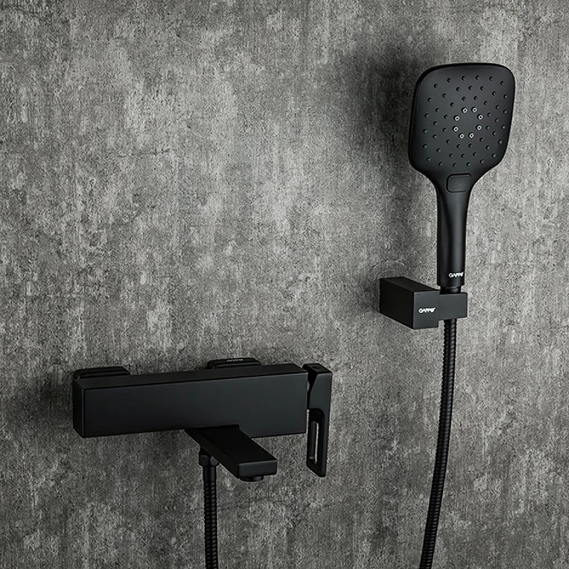 Смеситель для ванны Gappo G17-6 G3217-6 Черный матовый латунь на стену