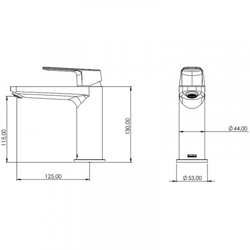 Смеситель для раковины Teska Quars E5617 Золото латунь