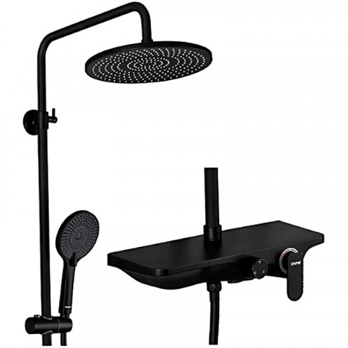 Душевая система Gappo G2495-5 Черная матовая латунь на стену