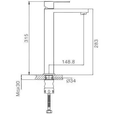 Смеситель для раковины Haiba HB11803-7 Черный матовый нержавеющая сталь