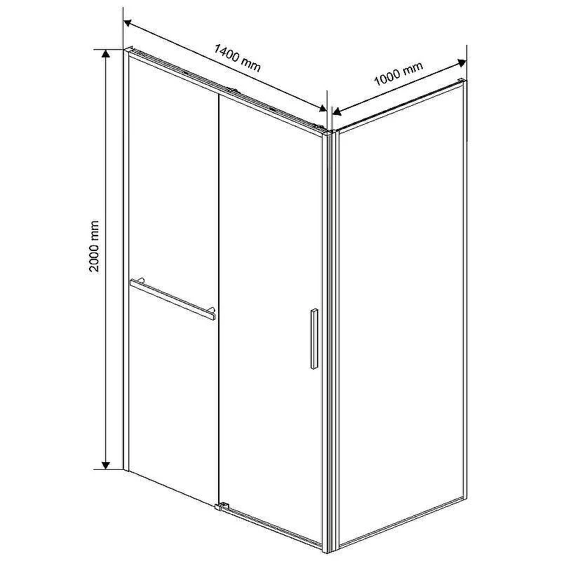 Душевой уголок Vincea Slim Soft 140x100 VSR-1SS1014CLG профиль Брашированное золото стекло прозрачное