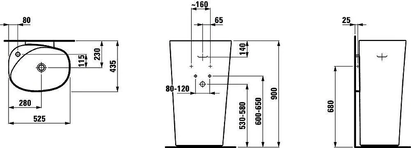 Раковина напольная Laufen Palomba 50 8.1180.4.400.104.1 цвет Белый