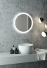 Зеркало Art&Max Napoli AM-Nap-800-DS-F-White с подсветкой с бесконтактным выключателем Белое матовое МДФ / ЛДСП, стекло