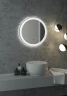 Зеркало Art&Max Napoli AM-Nap-800-DS-F-White с подсветкой с бесконтактным выключателем Белое матовое МДФ / ЛДСП, стекло
