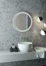 Зеркало Art&Max Napoli AM-Nap-800-DS-F-White с подсветкой с бесконтактным выключателем Белое матовое МДФ / ЛДСП, стекло